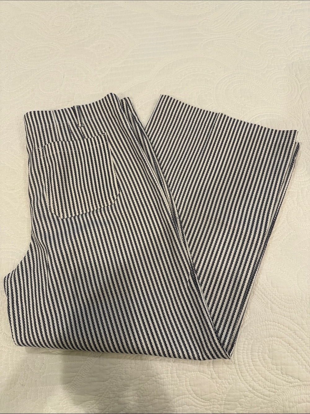 Jules & Leopold Vertical-Striped Wide-Leg Chinos - Picture 5 of 5
